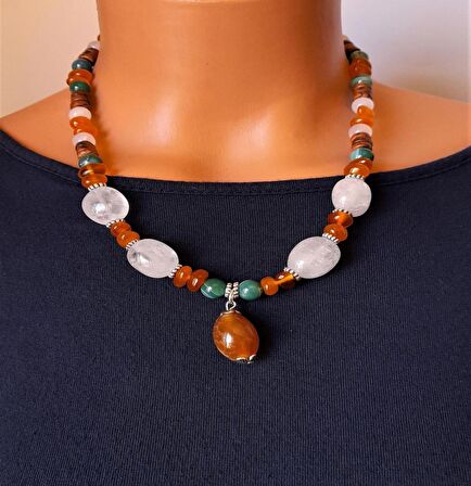 Akik Kehribar Ud Ağacı Kolye Bileklik Seti