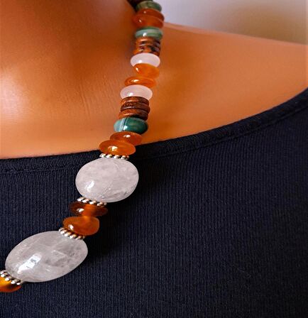 Akik Kehribar Ud Ağacı Kolye Bileklik Seti