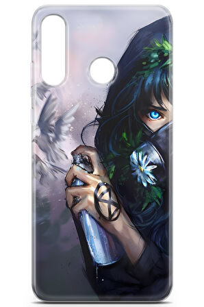 Huawei P30 Lite uyumlu Girls 28 Premium UV Spray Boya ve Güvercinler