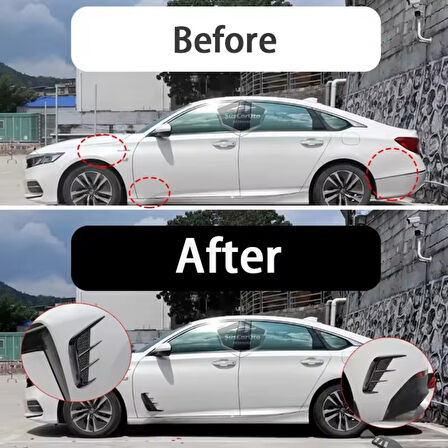 Üniversal Her Araca Uyumlu Piano Black Esnek Tampon Kaput Çamurluk Venti Izgarası Spor Görünümlü 1.Sınıf İthal Sağ Sol 2 Adet