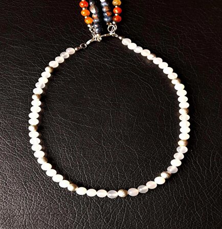 Ayrılabilen Üç Sıralı Kolye Akik Jasper