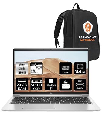 HP Probook 450 G9 i5 1235U 20GB 512GB SSD FDOS 15.6" FHD W11HOME 6A178EA & PER4 ÇANTA