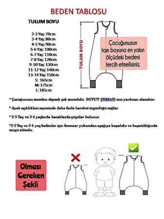 Kolsuz Unisex Çocuk Uyku Tulumu 2.5 Tog 