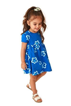 Çiçekli Kız Çocuk Elbise