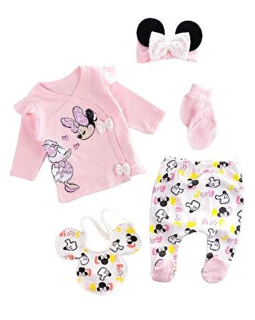 Minnie Kız Bebek Zıbın Set - 5li