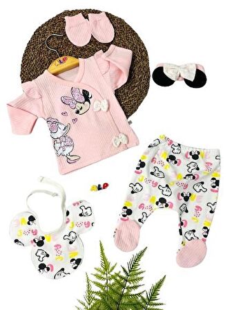 Minnie Kız Bebek Zıbın Set - 5li