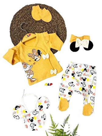 Minnie Kız Bebek Zıbın Set - 5li