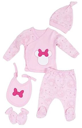 Minnie Kız Bebek Zıbın Seti Hastane Çıkışı - 5li Set