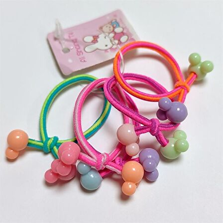 Minnie Kalpli Kız Bebek Lastikli Toka 5li 