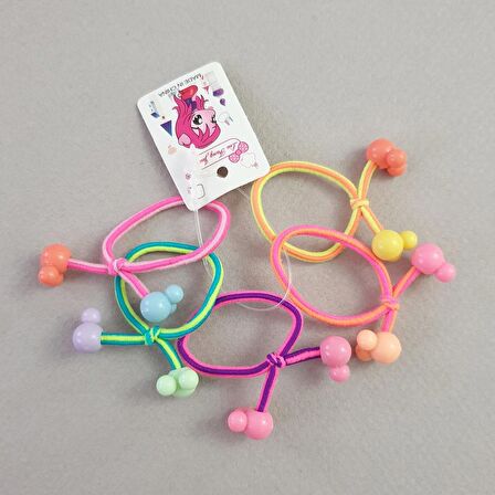 Minnie Kalpli Kız Bebek Lastikli Toka 5li 