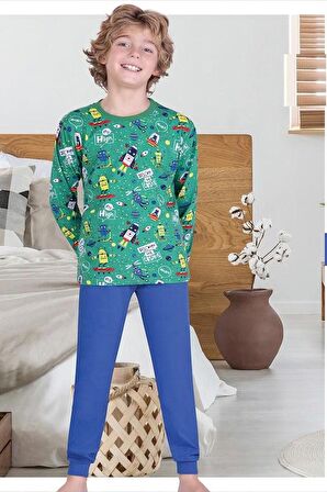 Desenli Erkek Çocuk Pijama Takım