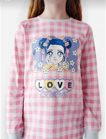 Anime Kız Çocuk Pijama Takım