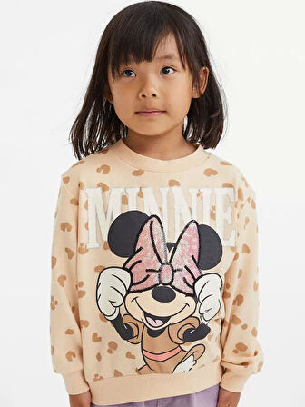 Minnie Pullu Kız Çocuk Swetshirt