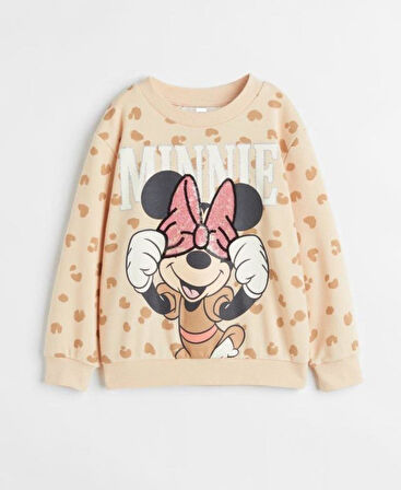 Minnie Pullu Kız Çocuk Swetshirt