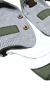 Ceket Hırkalı Erkek Bebek Alt Üst Takım 3lü