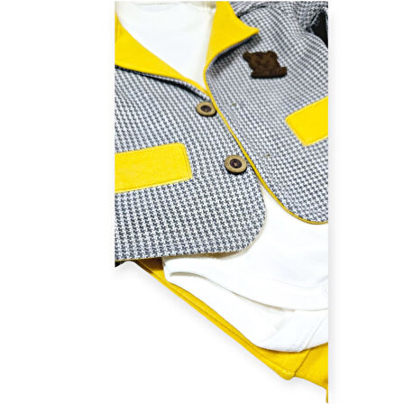 Ceket Hırkalı Erkek Bebek Alt Üst Takım 3lü