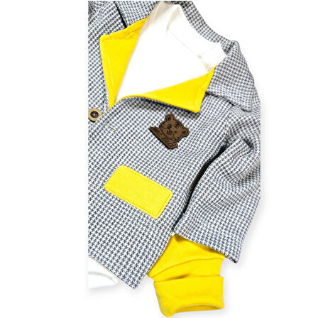 Ceket Hırkalı Erkek Bebek Alt Üst Takım 3lü