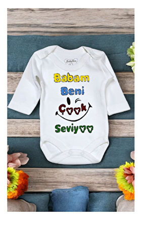 Baskılı Bebek Body Zıbın (Babam Beni Çok Seviyor)