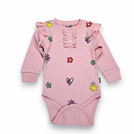 Çiçek Desenli Kız Bebek Takım