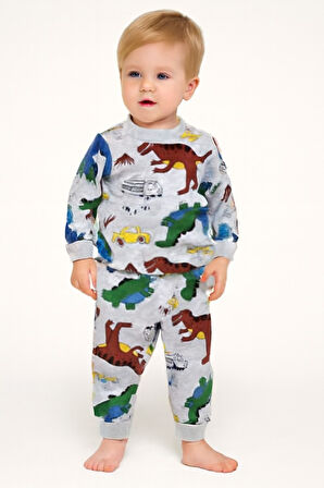 Dinazor Desenli Erkek Bebek Pijama Takım