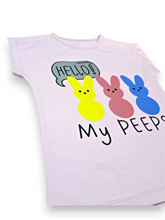 Tavşan Desenli Kız Çocuk Taytlı Takım