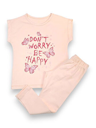 Kelebek Desenli Kız Çocuk Taytlı Takım