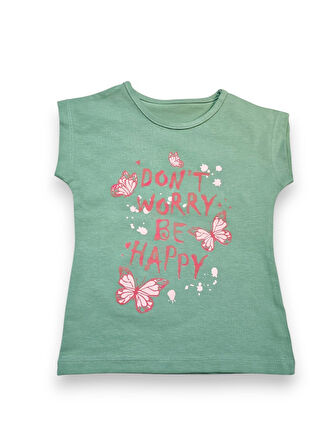 Kelebek Desenli Kız Çocuk Taytlı Takım