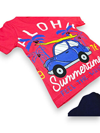 Aloha Cars Erkek Çocuk Şortlu Takım