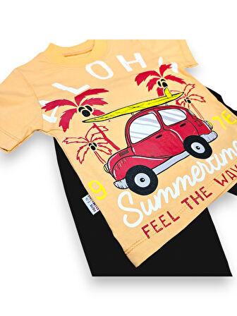 Aloha Cars Erkek Çocuk Şortlu Takım