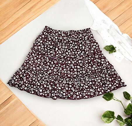 Çiçekli Kız Çocuk Şort Etek