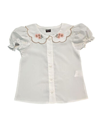 Yakası Dantelli Kız Çocuk Şort Etekli Takım