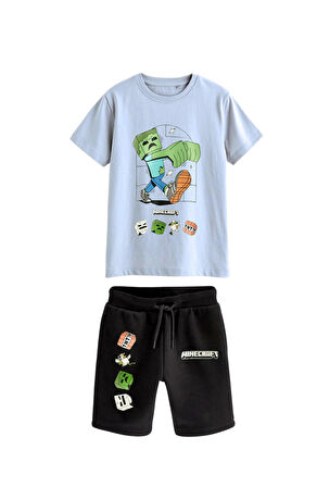 Minecraft Şortlu Erkek Çocuk Takım