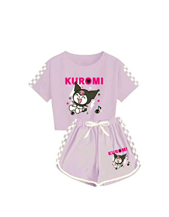 Kuromi Kız Çocuk Şortlu Takım
