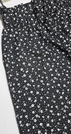 Çiçekli Kız Çocuk Bürümcük Pantolon