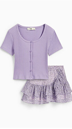 Kız Çocuk Etekli Takım