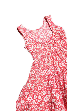 Çiçekli Kız Çocuk Elbise