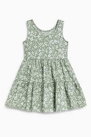 Çiçekli Kız Çocuk Elbise