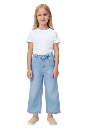 Wide Leg Denim Kız Çocuk Kot Pantolon
