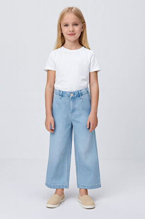 Wide Leg Denim Kız Çocuk Kot Pantolon