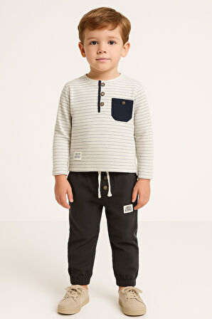 Çizgili Erkek Çocuk Takım