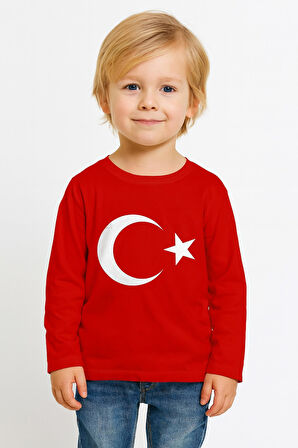 Ayyıldız Baskılı Uzun Kol Tişört