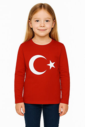 Ayyıldız Baskılı Uzun Kol Tişört