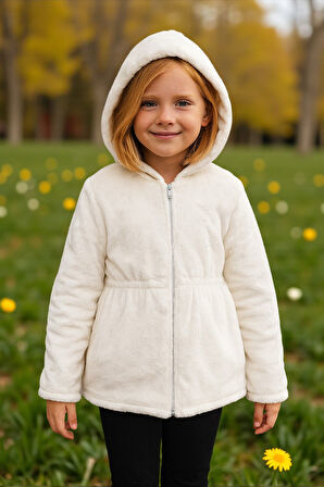 Peluş Kız Çocuk Mont