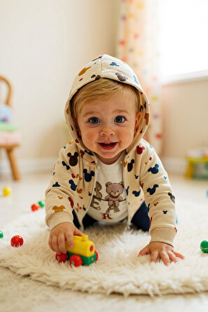 Bear Hırkalı Erkek Bebek Eşofman Takım