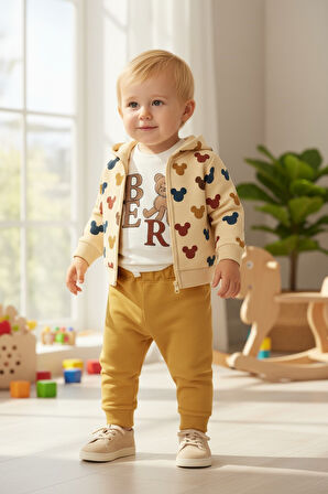 Bear Hırkalı Erkek Bebek Eşofman Takım