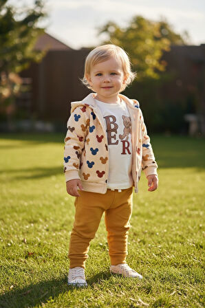 Bear Hırkalı Erkek Bebek Eşofman Takım