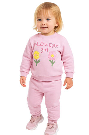 Çiçek Nakışlı Kız Bebek Kışlık Takım