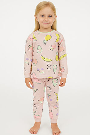 Meyve Desenli Kız Çocuk Pijama Takım