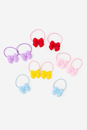 Fiyonklu Kız Çocuk Lastikli Toka 5 Çift