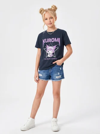 Kuromi Kız Çocuk Tişört  ST10397